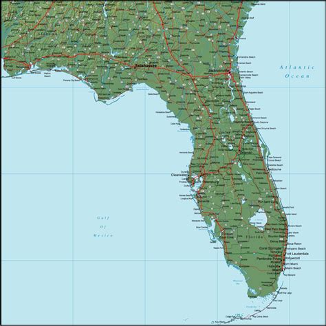 map  florida   surrounding region