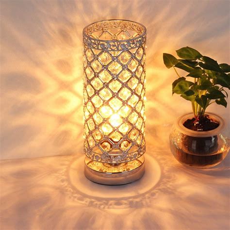 home bedroom crystal table lamp light beauty eyeshield desk lamps