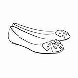 Shoes Drawing Ballet Flat Shoe Flats Sketch Coloring Drawings Girl Sketchite sketch template