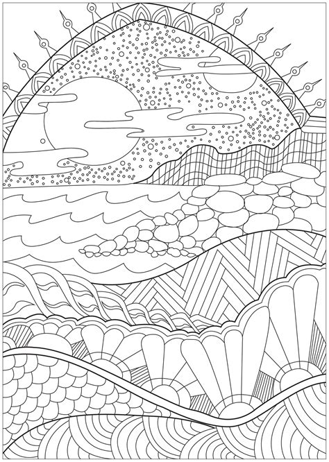 simple landscape coloring pages coloringpagec