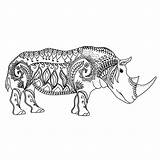 Coloring Rhino Drawing Logo Zentangle Effect Decoration Tattoo Shirt Pages Mammoth Stock Woolly Inspired Getdrawings Beetle Illustration Getcolorings sketch template