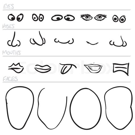 combine  eyes noses mouths  head stock vector colourbox