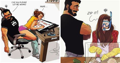 artist hilariously illustrates everyday life with his wife in 21 new comics demilked