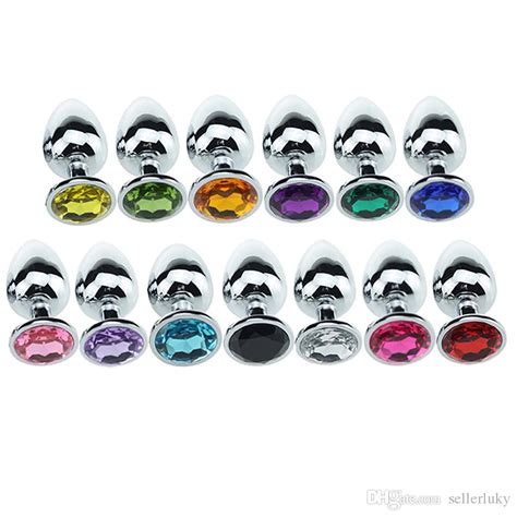 Medium Size Stainless Steel Anal Beads Crystal Jewelry Butt Plug