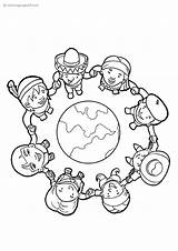 Hands Holding Kids Around Earth Circle Coloring Pages Color Forms Goes Print sketch template