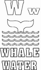 Coloring Whale Alphabet Water Letter Waves Bubble Pages Printable Words sketch template