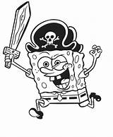 Coloring Pages Spongebob Pirate King Size Kids sketch template