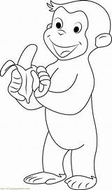 George Curious Coloring Pages Monkey Printable Banana Eating Drawing Color Did Know Drawings Choose Board Kids Easy Educative sketch template