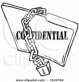 Confidential Lock Chain Over Toonaday Royalty Folder Outline Illustration Cartoon Rf Clip 2021 sketch template