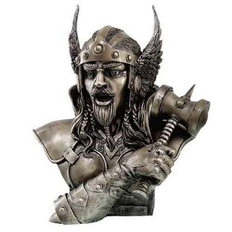 thor norse god  thunder bronze resin bust  monte moore  inches