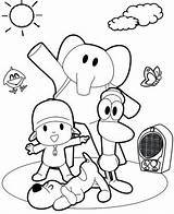 Pocoyo Coloring Pages Friends Sheets Loving Fun Dinosaur Children Small Choose Board Colouring sketch template