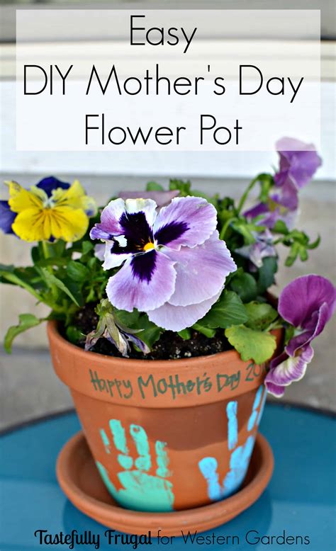 diy flower pot mothers day gift tastefully frugal