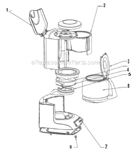 coffee ar parts list  diagram ereplacementpartscom