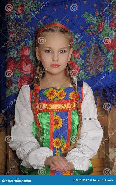 Girl In Russian Costume Stock Image Image Of Celebrations 30230117