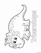 Coloring Dinosaur Pages Triceratops Preschoolers Easy Printable Print Book sketch template