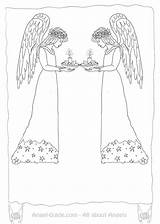 Angel Coloring Pages Christmas Candle Angels Drawings Color Light Candles sketch template