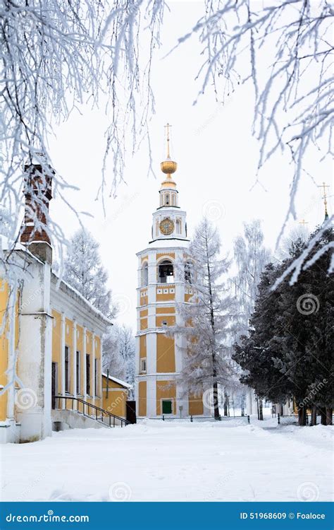 winter church stock image image  winter bell frost