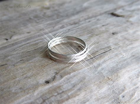 hammered sterling silver stacking ring set for women pinky thumb o