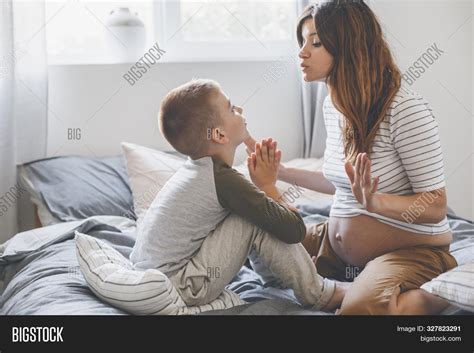 pregnant mom playing image and photo free trial bigstock