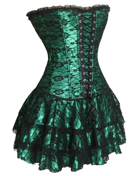green corset bustier mini skirt wholesale lingerie sexy lingerie