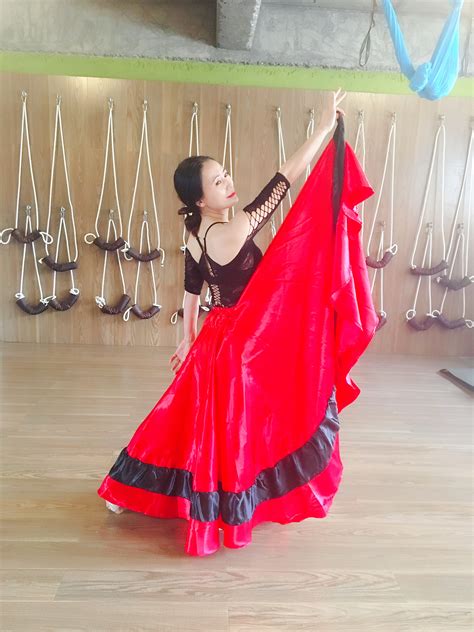 2021 girls plus size big spanish flamenco skirt dance costumes stage