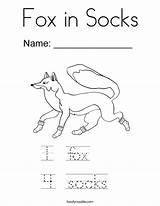 Fox Socks Coloring Tracing Twistynoodle Built California Usa Print Noodle Outline sketch template