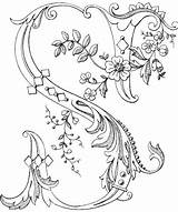 Coloring Pages Alphabet Illuminated Monogram Letters Magic Letter Fancy Monograms Flowered Embroidery Pattern Cap Drop Colouring Printable Patterns Lettering Color sketch template