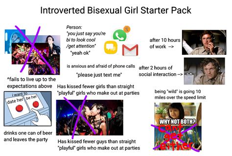 Introverted Bisexual Girl Starter Pack R Starterpacks