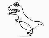 Dinosaur Coloring Cute Rex Drawing Pages Dinosaurs Outline Cartoon Kids Funny Clipart Clip Kid Baddie Childrens Realistic Library Paintingvalley Dino sketch template