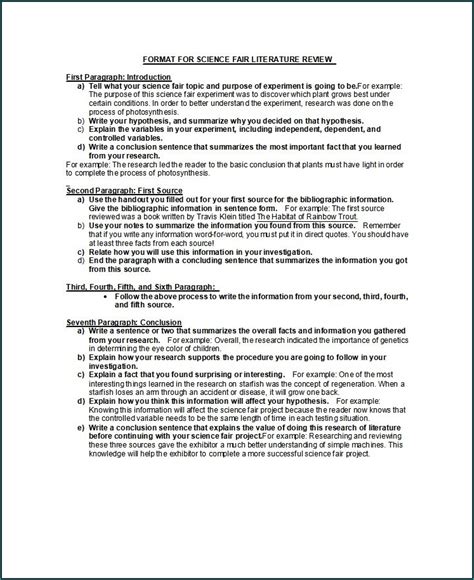 printable literature review layout