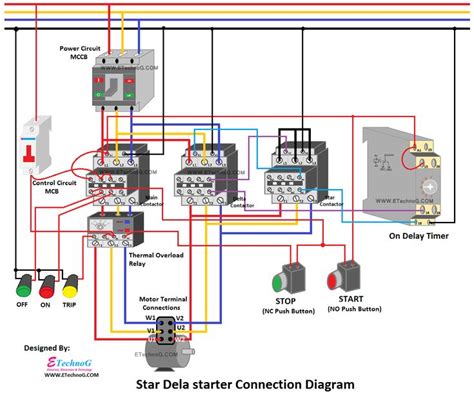 star delta starter connection diagram  wiring   electrical circuit diagram circuit