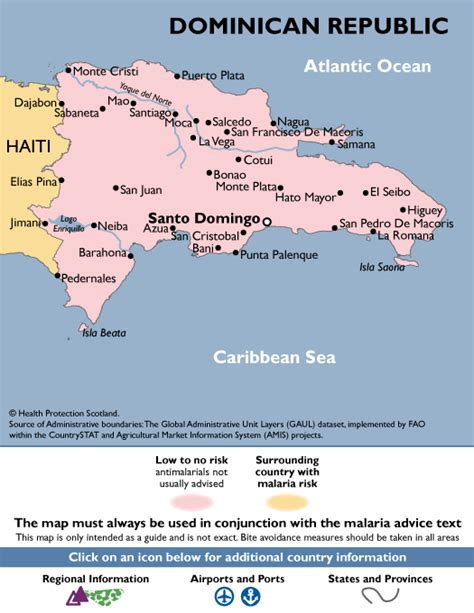 Dominican Republic Malaria Map Fit For Travel
