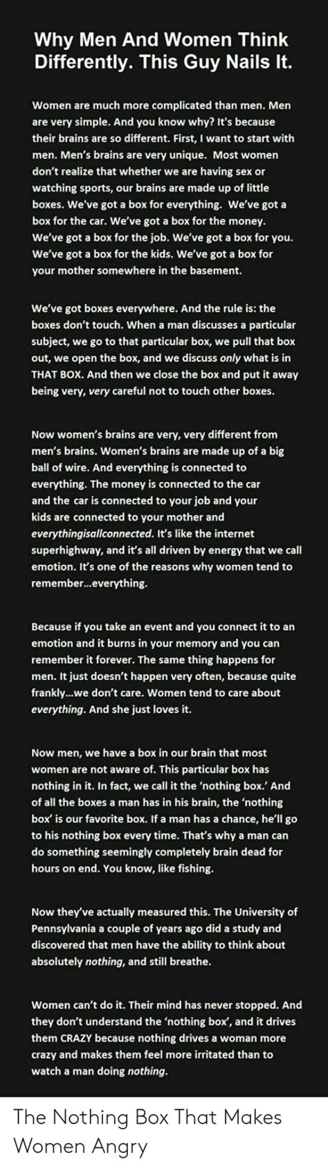 why men and women think differently this guy nails it