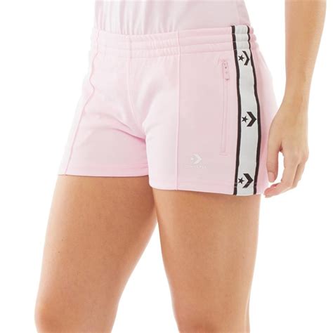 buy converse womens star chevron taped poly track shorts cherry blossom