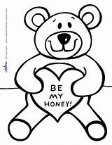 Coloring Bear Teddy Printable Loveable Coolest Printables Valentines sketch template