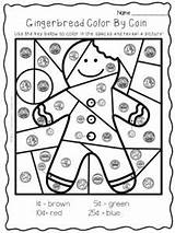Gingerbread Man Printables Color Coins Worksheet Included sketch template