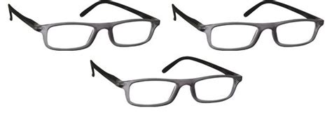 matt grey black reading glasses 3 pack uvr3pk017