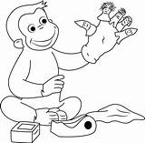 Coloring Puppets Puppet Pages Curious George Game Fingers Playing Hand Georges Color Coloringpages101 sketch template