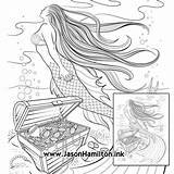 Mermaid Chest sketch template