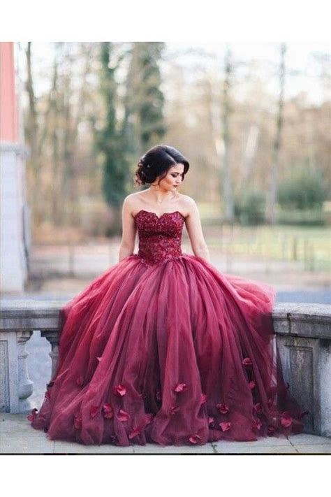 lace sweetheart burgundy wedding dresses bridal gowns