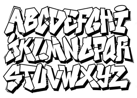 graffiti beschriftung coole charaktere alphabete und schriften