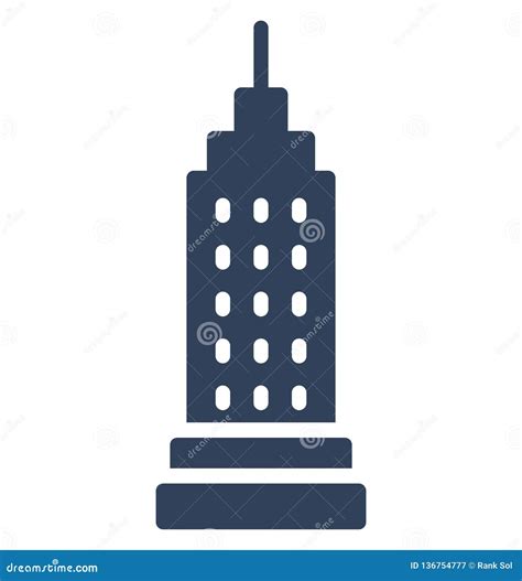 building empire state building isolated vector icon