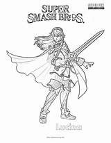 Coloring Smash Lucina Super Brothers Bros Pages Fun sketch template