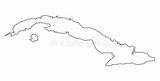 Cuba Map Outline Island Vector Stock Towns Cities Illustrations sketch template