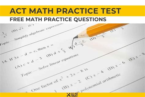 act math practice test  math practice questions test prep toolkit