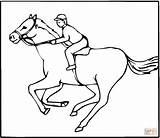 Horse Jinete Caballo Jockey Galopando Colorare Galop Cheval Coloringhome Disegni Thoroughbred Deportes sketch template