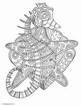 Seahorse Zentangle Adulte Mindfulness Kleurplaten Coloringbay Drukuj sketch template