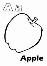 Coloring Pages Alphabet Letter Fruits Apple sketch template