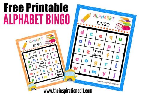 alphabet bingo printable  kids  inspiration edit