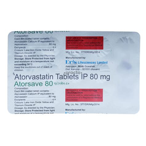 atorsave  mg tablet  dosage side effects price composition